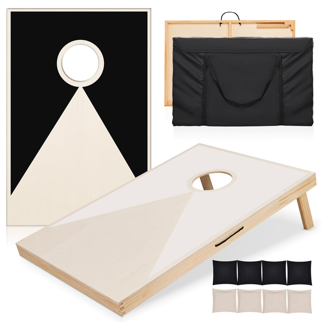 Solid Wood Premium Cornhole Set - 3 Feet x 2 Feet Game Boards, Includes Set of 8 Corn Hole Toss Bags