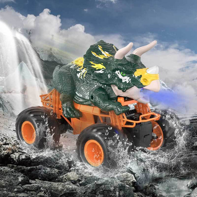 Remote Control Dinosaur Car, 2.4Ghz RC Truck for Toddlers, Electric Hobby RC Car Toys with Light & Sound Spray Birthday Gift for 3 4 5 6 7 8 Year olds Kids Boys Girl | Shinymarch