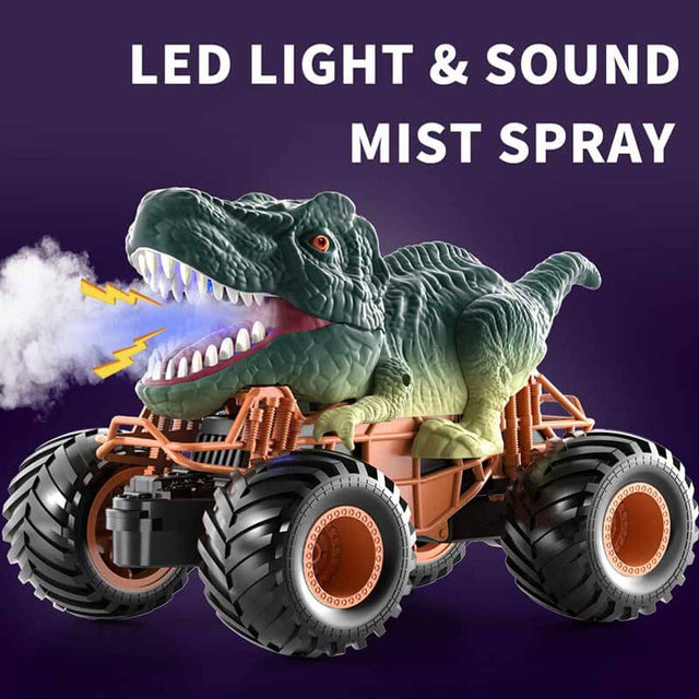 Remote Control Dinosaur Car, 2.4Ghz RC Truck for Toddlers, Electric Hobby RC Car Toys with Light & Sound Spray Birthday Gift for 3 4 5 6 7 8 Year olds Kids Boys Girl | Shinymarch