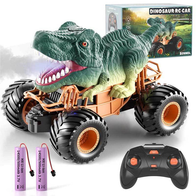 Remote Control Dinosaur Car, 2.4Ghz RC Truck for Toddlers, Electric Hobby RC Car Toys with Light & Sound Spray Birthday Gift for 3 4 5 6 7 8 Year olds Kids Boys Girl | Shinymarch