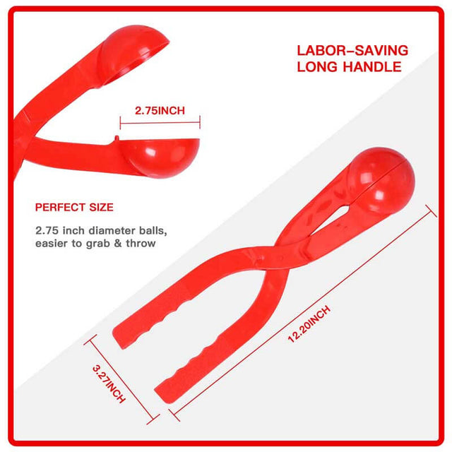4 Pack Snowball Maker Snow Ball Toys Games with Handle for Kids Outdoor Indoor Winter Snowball Fight Maker Tool Clip with Drawstring Bag | Shinymarch
