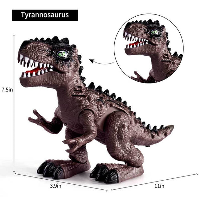 3 Pack Electric Walking Dinosaur Toys for Toddlers 2-4 3-5 Years with Roar Sounds and Lights Up, Realistic Robot T-Rex, Brachiosaurus, Stegosaurus Dinosaur Figures for Kids | Shinymarch
