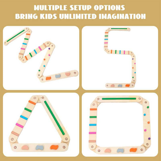 Wooden Balance Beam for Kids 3-5 Toddler Montessori Balance Beam Indoor Outdoor Kids Balance Stepping Stones Coordination and Stability Exercise | Shinymarch