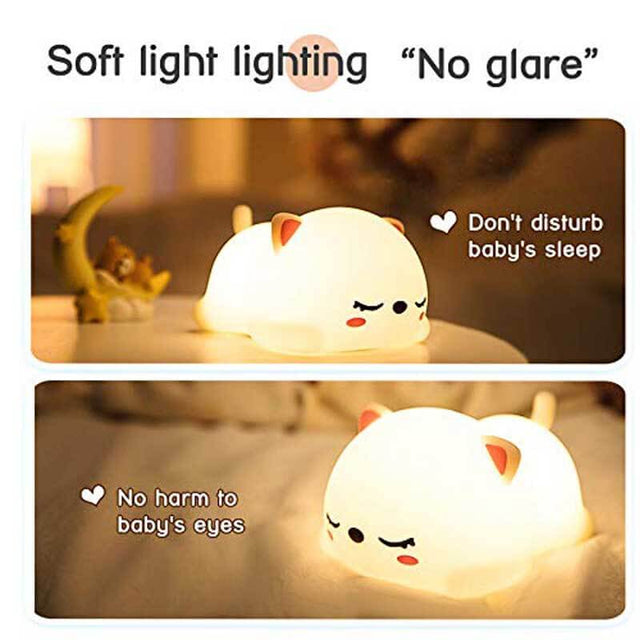 Cute Kids Night Light,Baby Birthday Gifts,Cute Silicone Baby Night Light with Touch Sensor, Portable and USB Rechargeable Nightlight for Children | Shinymarch