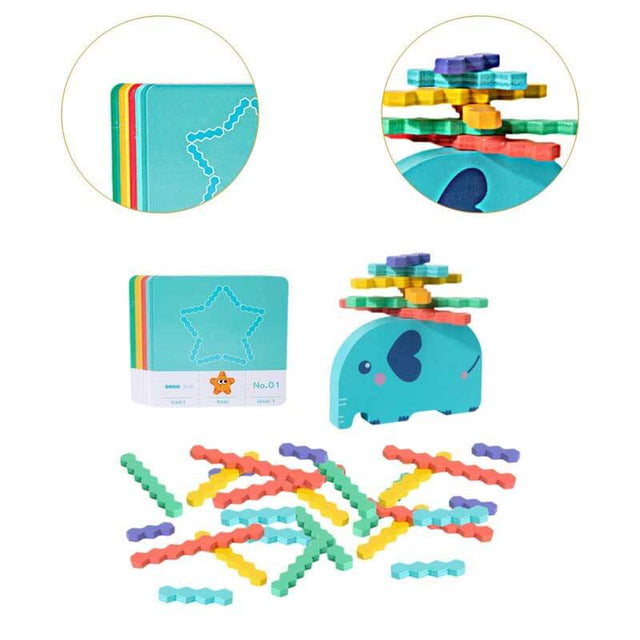 Elephant Balance Stacking Toy Parent Children Interaction Game Learning Activity | Shinymarch