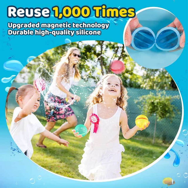 Reusable Water Balloons, Pool Beach water Toys for Boys and Girls, Outdoor Summer Toys for Kids Ages 3-12, Magnetic Water Ball for Outdoor Activities | Shinymarch