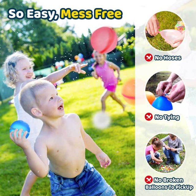 Reusable Water Balloons, Pool Beach water Toys for Boys and Girls, Outdoor Summer Toys for Kids Ages 3-12, Magnetic Water Ball for Outdoor Activities | Shinymarch
