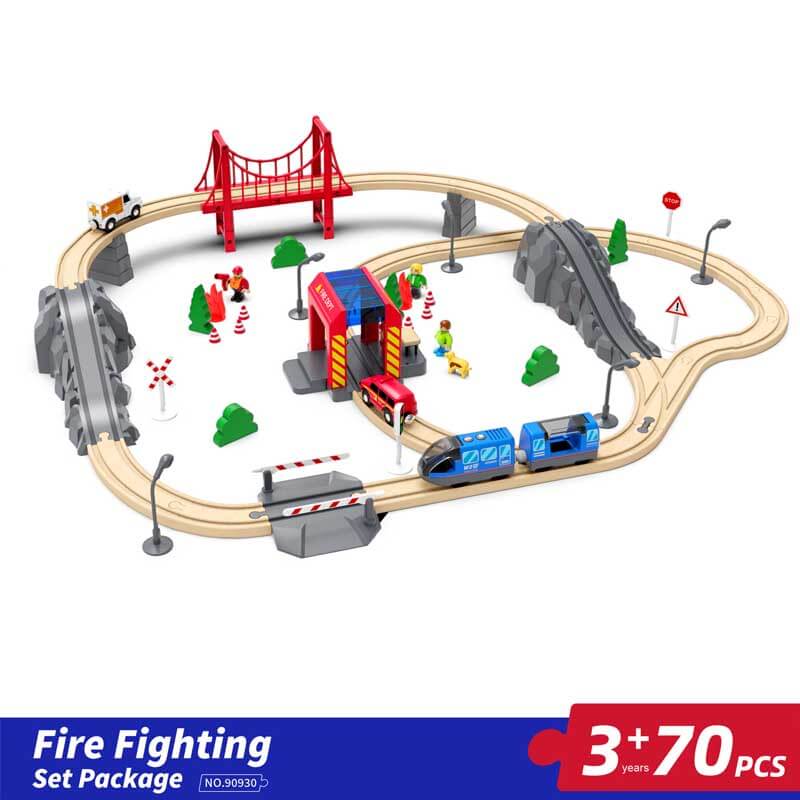 Hape Busy City Train With Driver Pretend Play Railway Set for Kid