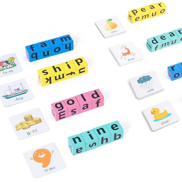 Wooden Blocks Spelling Game for Kids between 3-8 years old | Shinymarch