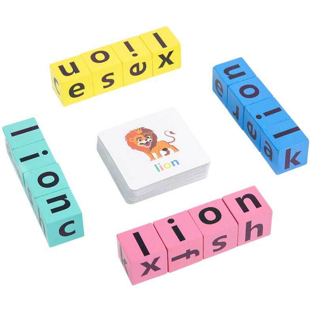 Wooden Blocks Spelling Game for Kids between 3-8 years old | Shinymarch