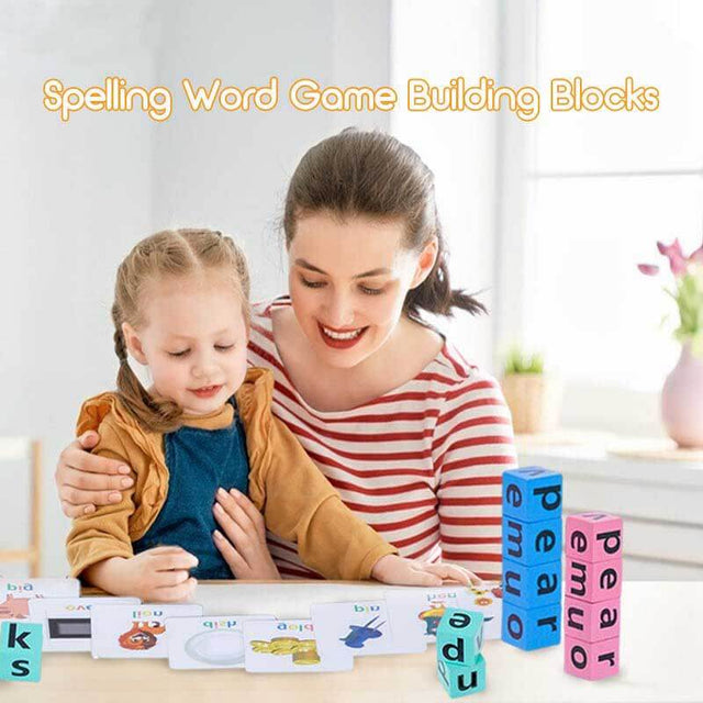 Wooden Blocks Spelling Game for Kids between 3-8 years old | Shinymarch
