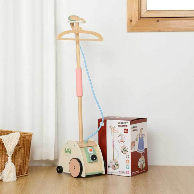 Wooden Ironing Pretend PlaySet with Iron, Hangers, Spray Bottle for Kids | Shinymarch
