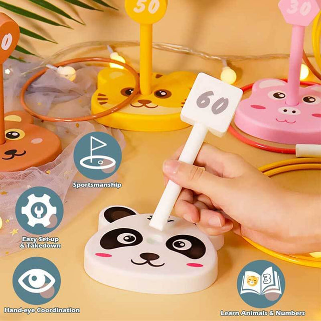 Animal Ring Toss Game for Kids, 6 Targets Stands & 36 Rings Combo Set, Indoor Outdoor Halloween Party Yard Family Adults Activity, Holiday Birthday Gift for Boys Girls Child Ages 3+ | Shinymarch