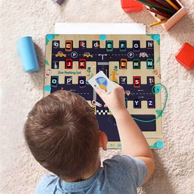 Magnetic Alphabet Matching Parking Lot Toys for Kids | Shinymarch