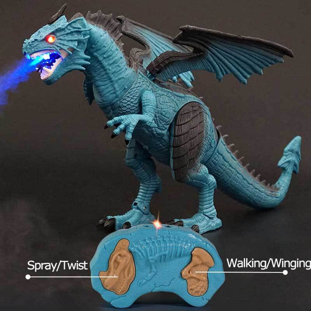 Remote Control Fire-breathing Dragon Toy for Kids 3-8, 20'' Walking RC Dragon with Swinging Wings, Shaking Head, Roaring, Spraying, Light Up Eyes Toys for Boys and Girls 3-12 Years Old | Shinymarch