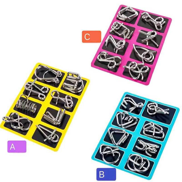 Metal Brain Teaser Puzzles, Metal Puzzles for Kids, Metal Puzzle Ring 24 Piece Set, Metal Puzzle Ring, Educational Intellectual Toys Iq Toys, Metal Puzzles for Adults | Shinymarch