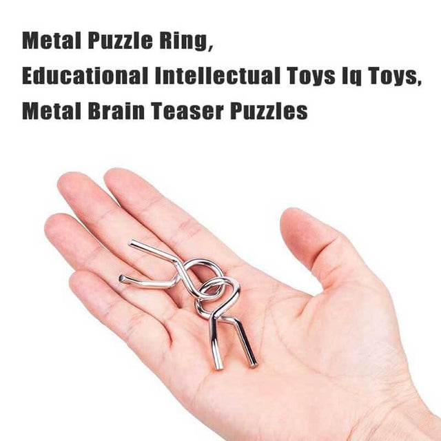 Metal Brain Teaser Puzzles, Metal Puzzles for Kids, Metal Puzzle Ring 24 Piece Set, Metal Puzzle Ring, Educational Intellectual Toys Iq Toys, Metal Puzzles for Adults | Shinymarch