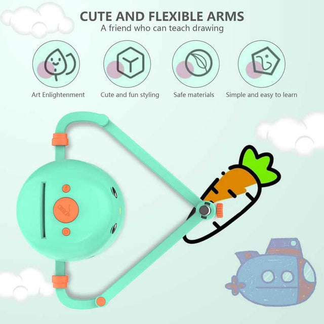Interactive Educational Drawing Robot for Kids - Montessori Learning Toy with 100 Word Cards, Voice Interaction, Ages 5+ | Shinymarch