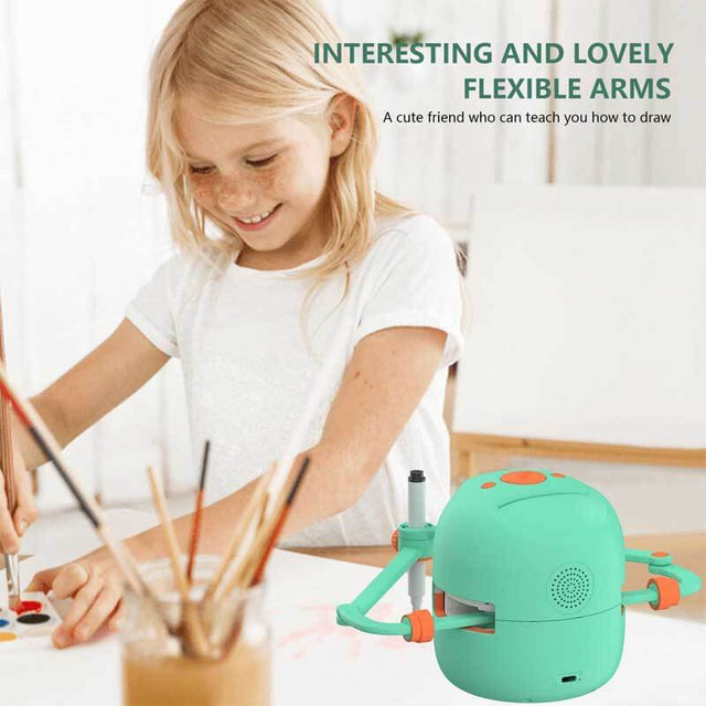 Interactive Educational Drawing Robot for Kids - Montessori Learning Toy with 100 Word Cards, Voice Interaction, Ages 5+ | Shinymarch