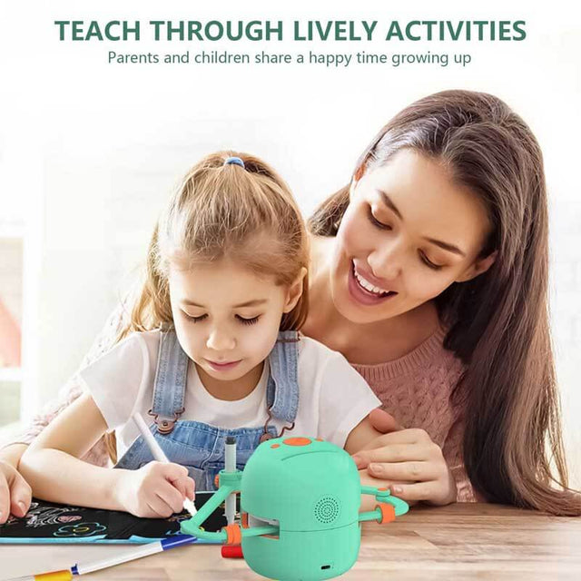 Interactive Educational Drawing Robot for Kids - Montessori Learning Toy with 100 Word Cards, Voice Interaction, Ages 5+ | Shinymarch