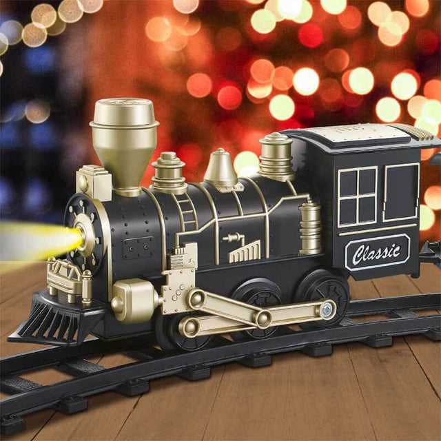 Retro Train Set - Train Toys for Boys w/Lights & Sounds (ON/Off), Toddler Toy Train Sets w/Locomotive Engine, Cars& Tracks, Christmas Train Gift for 3 4 5 6 7 8+ Year Old Kids Birthday Gift | Shinymarch