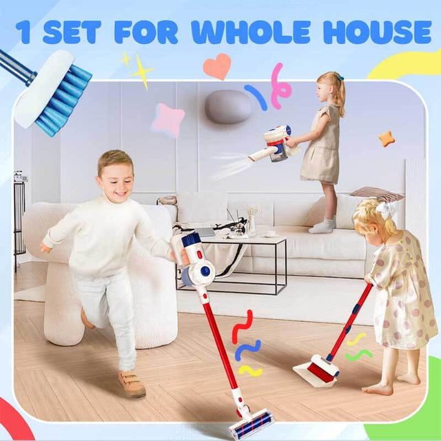 Kids Cleaning Toy Set, Shinymarch 12 PCS Kids Vacuum That Really Works, Broom and Mop Pretend Cleaning Set for Toddlers, Montessori Play Toy Gift for Boys and Girls Ages 3+ | Shinymarch