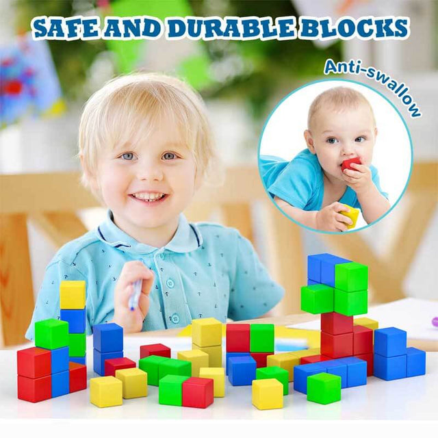 64 PCS Cube Magnetic Blocks Toddler Toys Sensory Toys Magnetic Building Blocks Toys for Toddlers 3 4 5 6 7 8+ Years Old Boys Girls | Shinymarch