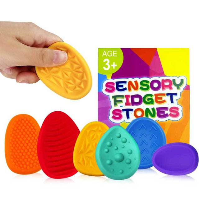 Sensory Fidget Toys for Kids Adults 24 PC Silicone Worry Stone Travel Toy for Autism ADHD Teens Calm Down Quiet Anxiety Fidgets for Classroom Stress Toy Christmas Stocking Stuffer Gift for Kid (24PC) | Shinymarch
