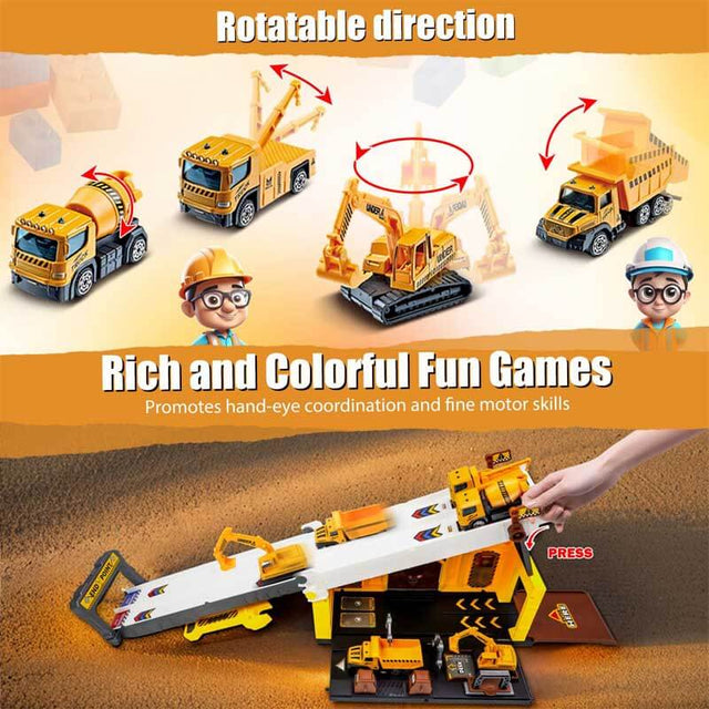 Race Tracks for Kids Ages 3-5, Racing Car Toys Set with Foldable 2 Layer Track and 6 Alloy Race Cars for Toddlers Boys, Best Birthday Xmas Gifts for Kids Age 3 4 5 6+ Years Old | Shinymarch