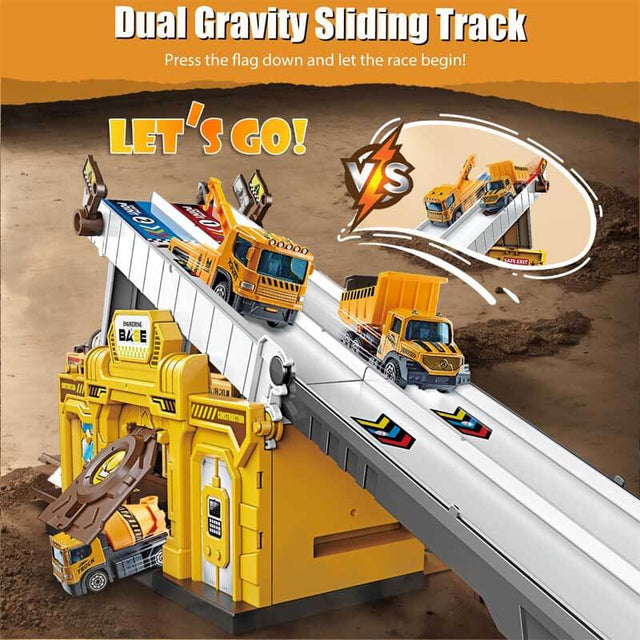 Race Tracks for Kids Ages 3-5, Racing Car Toys Set with Foldable 2 Layer Track and 6 Alloy Race Cars for Toddlers Boys, Best Birthday Xmas Gifts for Kids Age 3 4 5 6+ Years Old | Shinymarch