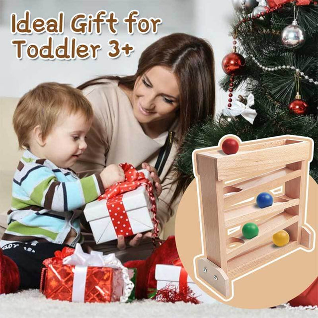 Montessori Wooden Ball Drop Toy, Wooden Ball Tower for Kids, Wooden Ball Track Toy, Pound a Ball for Toddlers 1-3 Early Childhood Education Visual Tracking for Boys Girls Gift | Shinymarch