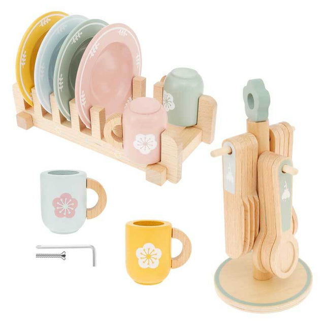 Kids Kitchen playset,Kitchen Playset with Wooden Toy Plates and Dishes,Wooden Play Kitchen Accessories Toys for Toddlers,Funny Play Montessori Kitchen Toys,Kids Kitchen Playset for 1-6 Years Old | Shinymarch