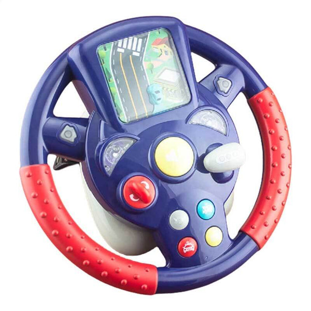Racing Car Steering Wheel Toy, 26X26CM Racing Adventure Car Steering Wheel, Funny Kids Steering Wheel with Music Light, Educational Music Toy Steering Wheel Driving Controller, for Boys & Girls | Shinymarch