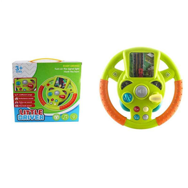 Racing Car Steering Wheel Toy, 26X26CM Racing Adventure Car Steering Wheel, Funny Kids Steering Wheel with Music Light, Educational Music Toy Steering Wheel Driving Controller, for Boys & Girls | Shinymarch