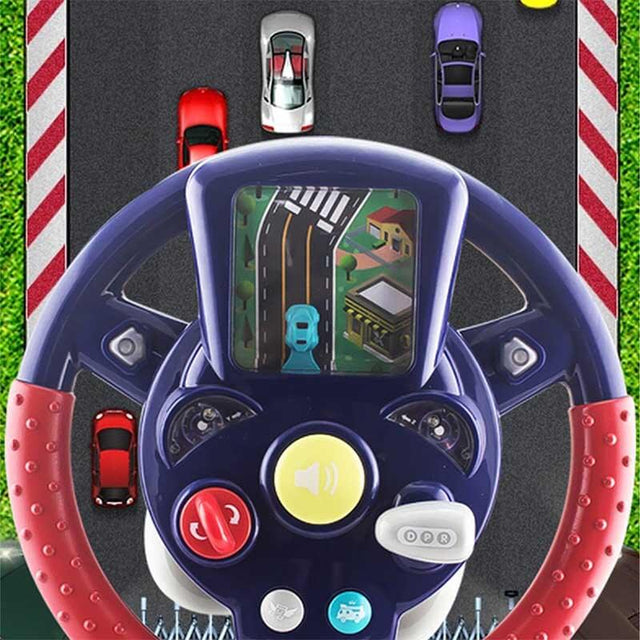 Racing Car Steering Wheel Toy, 26X26CM Racing Adventure Car Steering Wheel, Funny Kids Steering Wheel with Music Light, Educational Music Toy Steering Wheel Driving Controller, for Boys & Girls | Shinymarch