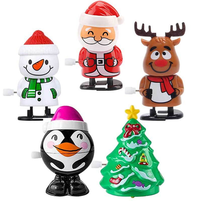 5 Pack Christmas Wind Up Toys, Christmas Stocking Stuffers Toys Assortment for Kids Women Party Favors Christmas Jumping Toys Party Favor Stocking Stuffers | Shinymarch