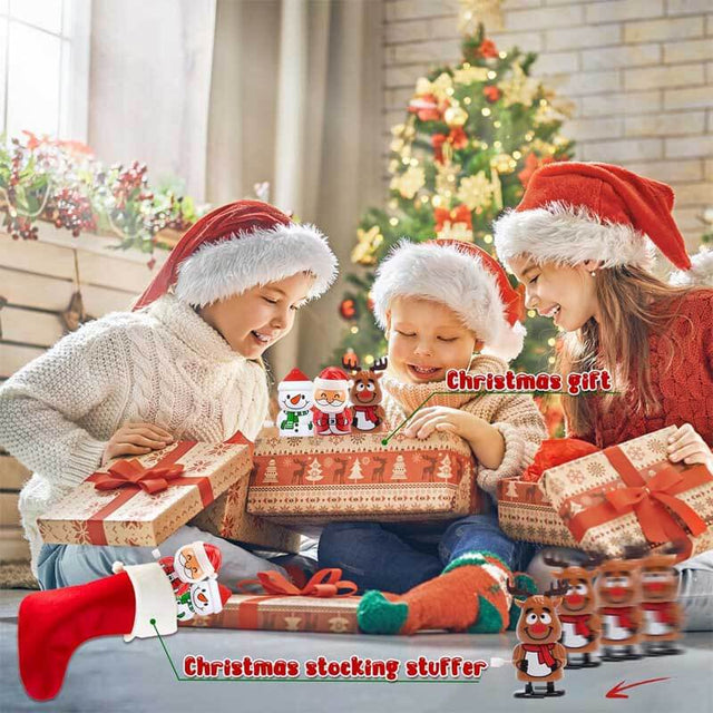 5 Pack Christmas Wind Up Toys, Christmas Stocking Stuffers Toys Assortment for Kids Women Party Favors Christmas Jumping Toys Party Favor Stocking Stuffers | Shinymarch