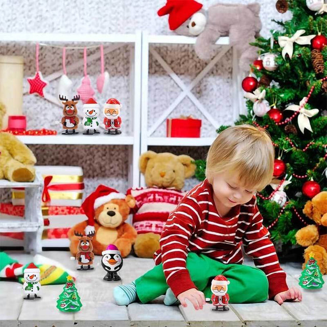 5 Pack Christmas Wind Up Toys, Christmas Stocking Stuffers Toys Assortment for Kids Women Party Favors Christmas Jumping Toys Party Favor Stocking Stuffers | Shinymarch