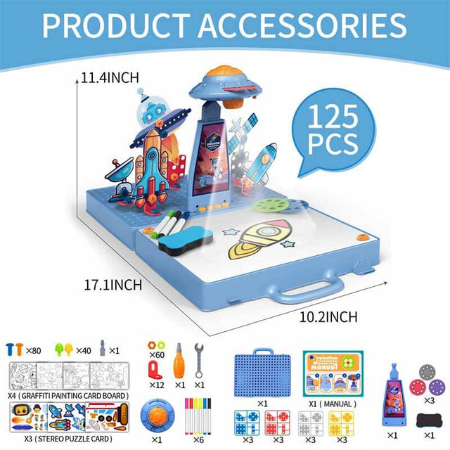 Drawing Projector for Kids, Tracing Projector for Drawing Early Learning Educational Toy Art Supplies for Kids 6-8, Astronaut Toys for Kids Smart Projection Drawing Board Gift for Boys | Shinymarch