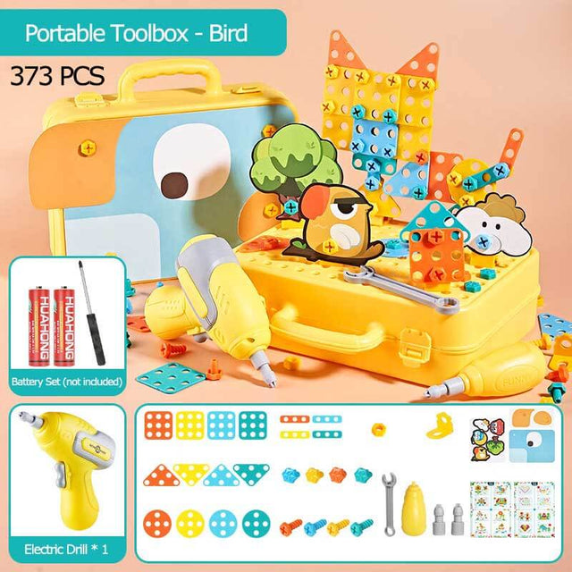 Creative Mosaic Drill Set for Kids, STEM Learning Toys, 3D Construction Engineering Building Blocks for Boys and Girls Ages 3 4 5 6 7 8 9 10 Year Old | Shinymarch