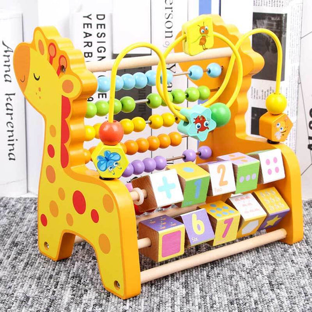 Wooden Early Learning Giraffe Calculator for Kids | Shinymarch
