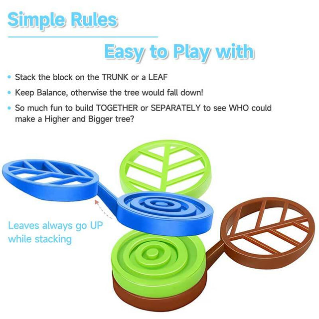 Stack-a-Rainbow-Tree Plastic Stacking Blocks 152 PCS, Balance Game Building Toys for Kids Ages 3-8, Preschool Kindergarten Educational Montessori Toys for 3 4 5 6+ Year Old Boys Girls Birthday Gifts | Shinymarch
