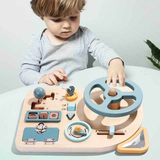 Premium Wooden Steering Wheel Toy for Kids: Interactive Driving Experience | Shinymarch