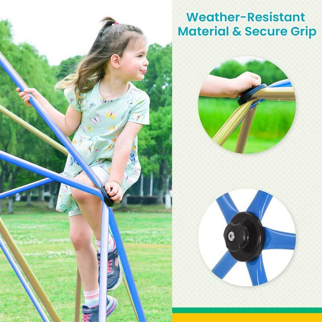 Kids Climbing Dome Tower - 12 ft Jungle Gym Geometric Playground Dome Climber Monkey Bars Play Center, Rust & UV Resistant Steel Supporting 1000 LBS | Shinymarch