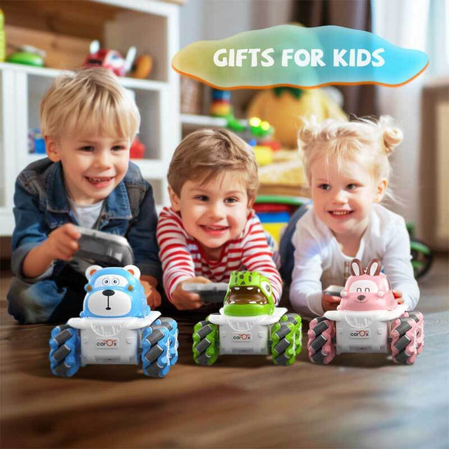 RC Stunt Car for Girls - 4WD Remote Control Car with LED Light 360° Rotating Drift Toddlers Cars Rechargable Battery 1:36 Race Car, 2.4 GHz RC Truck Toy Vehicle for 3-5 Year Old Boys Girls | Shinymarch