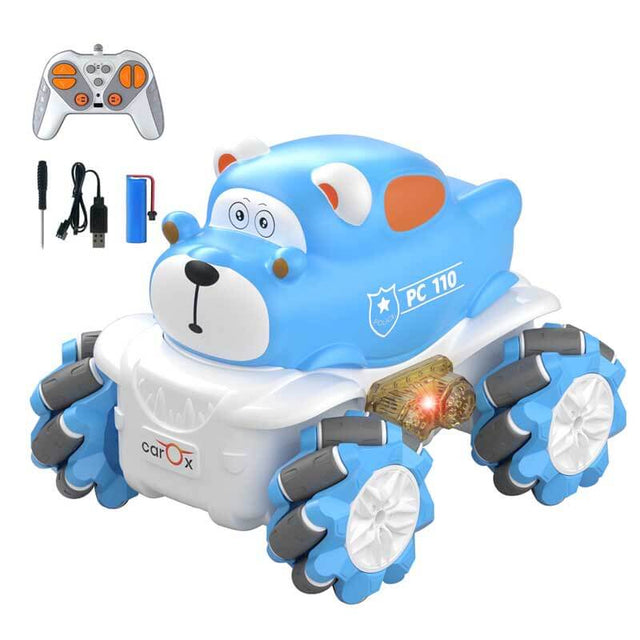 RC Stunt Car for Girls - 4WD Remote Control Car with LED Light 360° Rotating Drift Toddlers Cars Rechargable Battery 1:36 Race Car, 2.4 GHz RC Truck Toy Vehicle for 3-5 Year Old Boys Girls | Shinymarch