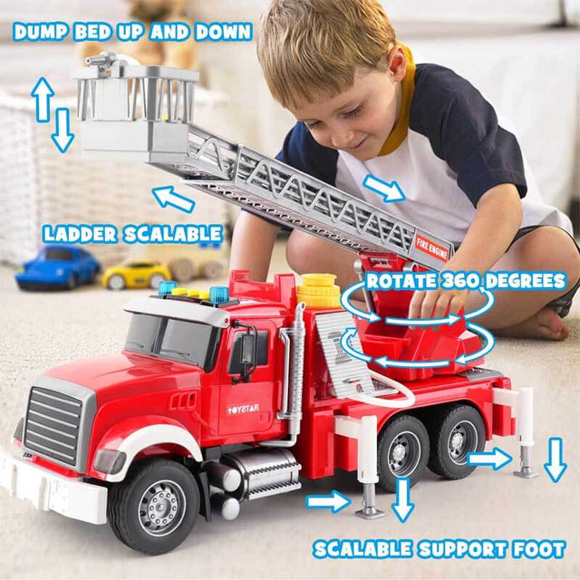 Kids Toys for 3 4 5 6 7 Years Old Boys, 15" Large Tow Truck Toy,Friction Powered Transport Truck Crane Toy with Lights and Sounds,with Roadster,Toddlers Gifts | Shinymarch
