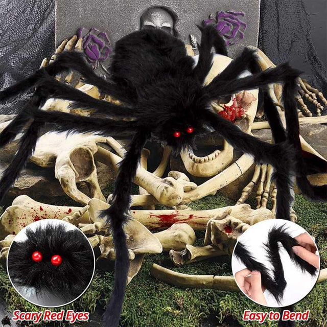 200" Halloween Spider Web + 59" Giant Spider Decorations Fake Spider with Triangular Huge Spider Web for Indoor Outdoor Halloween Decorations Yard Home Costumes Parties Haunted House Décor | Shinymarch