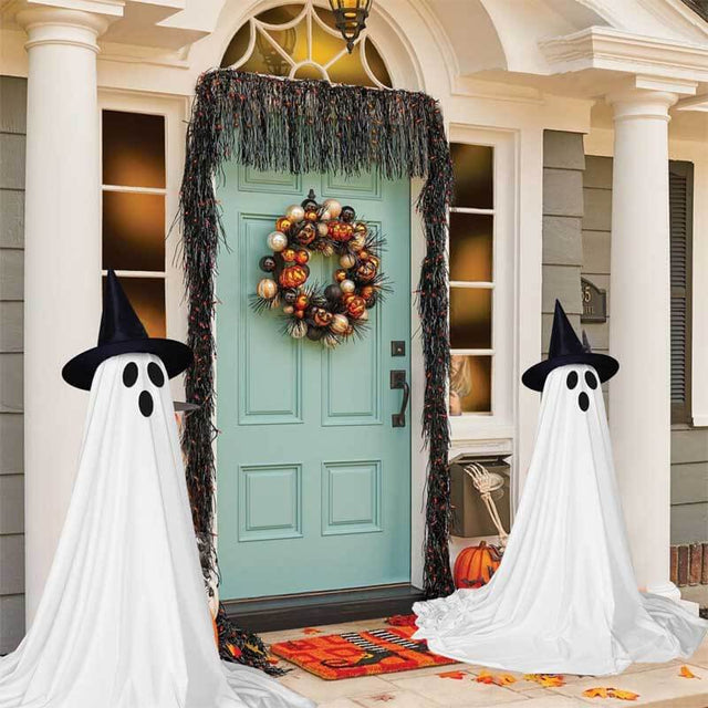 2Packs Halloween Decorations Outdoor,Halloween Party Decorations Indoor,Spooky Ghost Decor with Remote Control String Lights,Halloween Ghost Lights for Porches Yards Gardens Lawn | Shinymarch