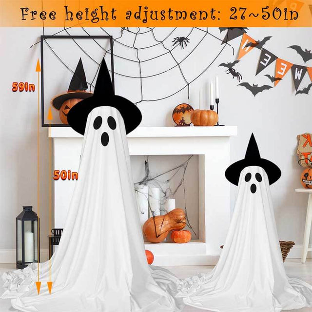 2Packs Halloween Decorations Outdoor,Halloween Party Decorations Indoor,Spooky Ghost Decor with Remote Control String Lights,Halloween Ghost Lights for Porches Yards Gardens Lawn | Shinymarch